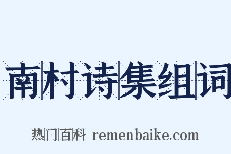 南村诗集组词是什么意思的图片